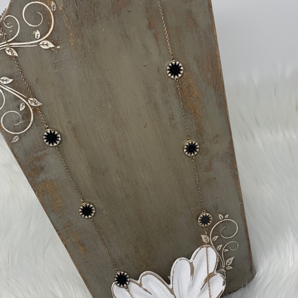 Black & Gold Tone Necklace with Faux Crystals - Picture 3 of 5